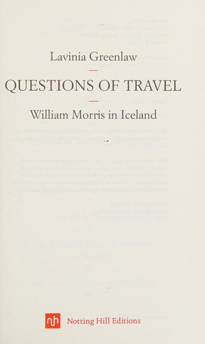 Cover for Questions of travel