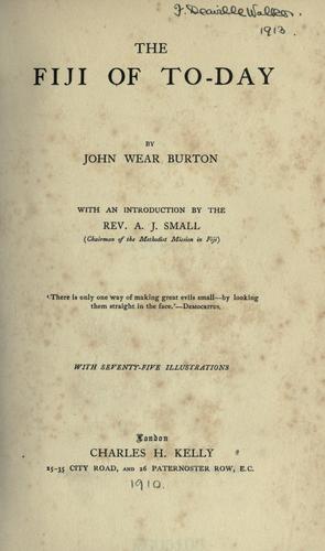 Cover for The Fiji of to-day