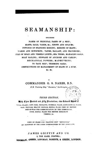 Cover for Seamanship: including names of principal parts of a ship; ...