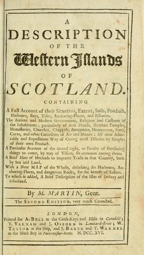 Cover for A description of the Western Islands of Scotland.