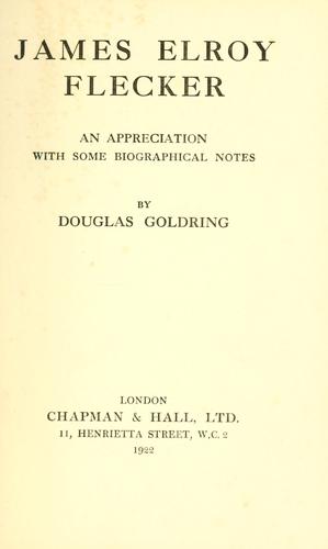 Cover for James Elroy Flecker