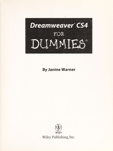 Cover for Dreamweaver CS4 for dummies