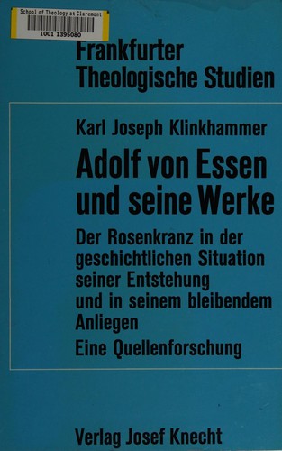 Cover for Adolf von Essen und seine Werke