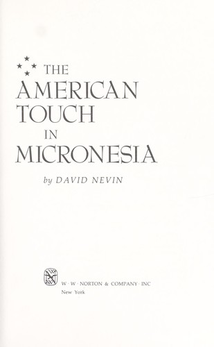 Cover for The American touch in Micronesia