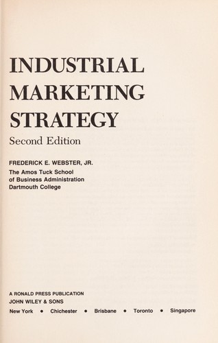 Cover for Industrial marketing strategy