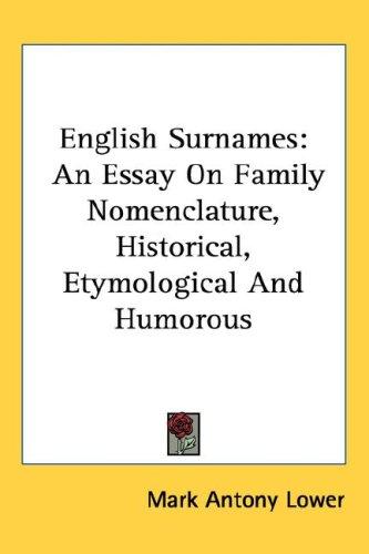 Cover for English Surnames