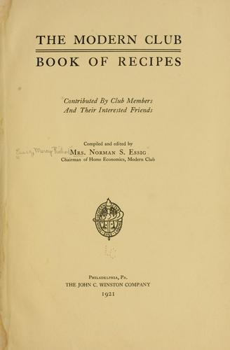Cover for The modern club cook of recipes