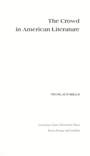 Cover for The crowd in American literature