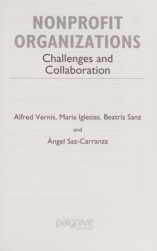 Cover for Nonprofit organizations