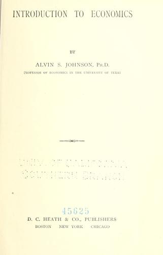 Cover for Introduction to economics