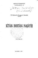 Cover for Kitab-i bostan-i nasayih (Erciyes Universitesi yayinlari)