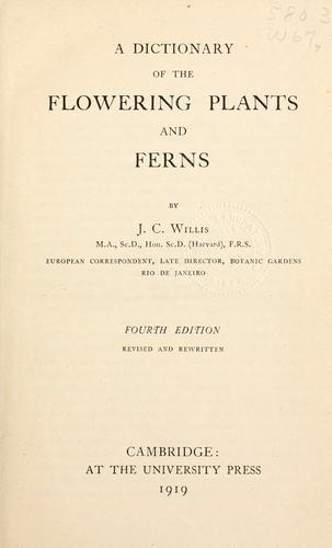 Cover for A dictionary of the flowering plants and ferns
