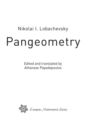 Cover for Pangeometry