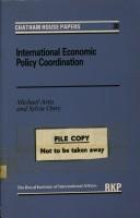 Cover for International economic policy coordination