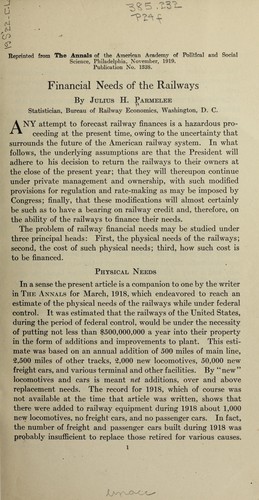 Cover for Financing the railroads