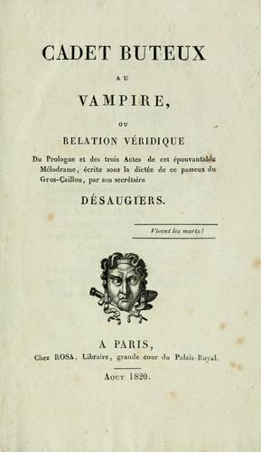 Cover for Cadet Buteux au vampire, ou, Relation véridique
