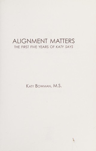 Cover for Alignment matters