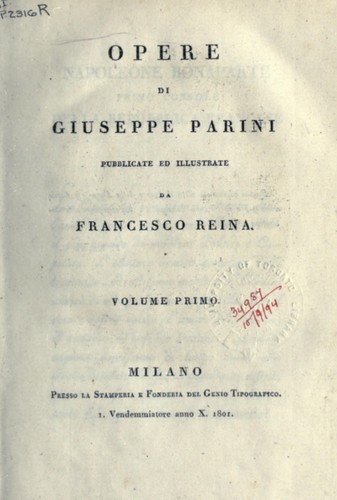 Cover for Opere