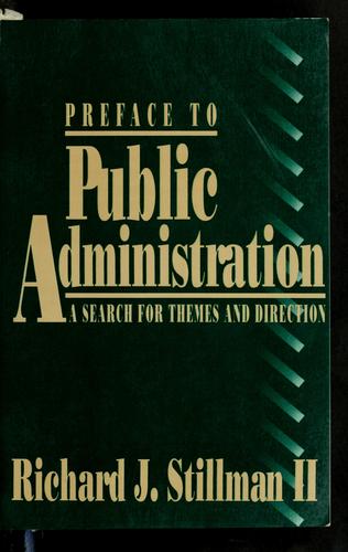 Cover for Preface to public administration
