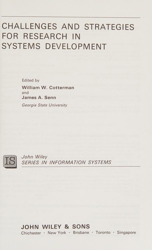 Cover for Challenges and strategies for research in systems development