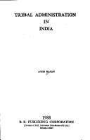 Cover for Tribal administration in India