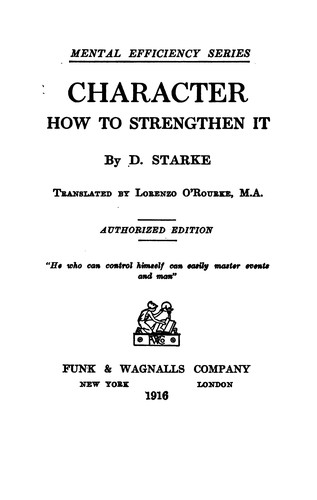 Cover for Character, how to Strengthen it