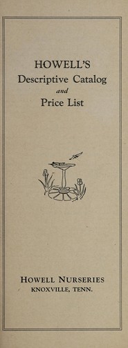 Cover for Howell's descriptive catalog and price list