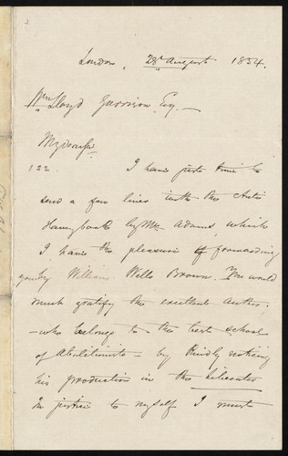 Cover for [Letter to] Wm Lloyd Garrison, Esq., My Dear Sir