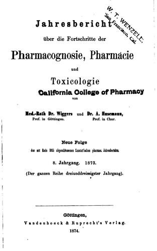 Cover for Jahresbericht der Pharmazie