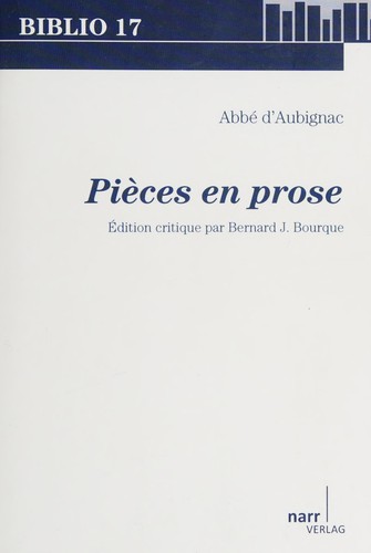 Cover for Pièces en prose