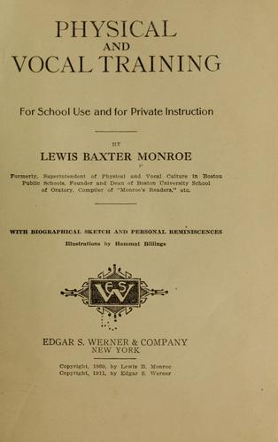 Cover for Physical and vocal training
