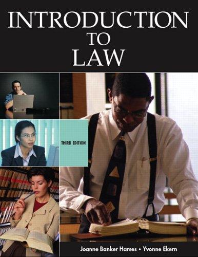 Cover for Introduction to Law (3rd Edition) (Pearson Prentice Hall Legal)