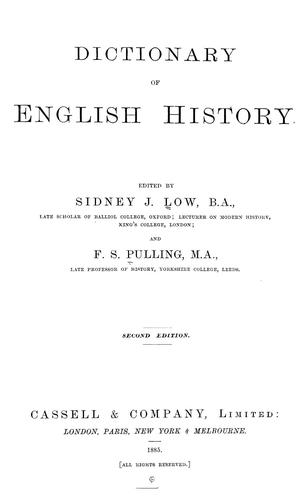 Cover for The dictionary of English history