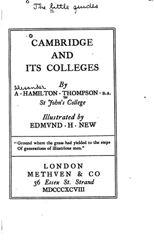 Cover for Cambridge and Its Colleges