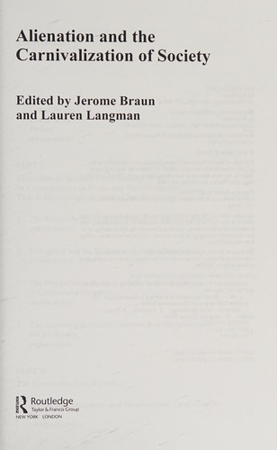 Cover for Alienation and the carnivalization of society