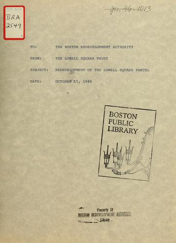 Cover for Redevelopment of the Lowell square parcel.