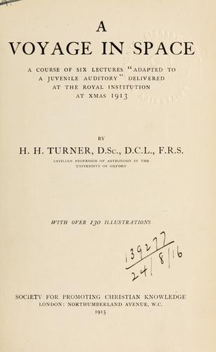 Cover for A voyage in space