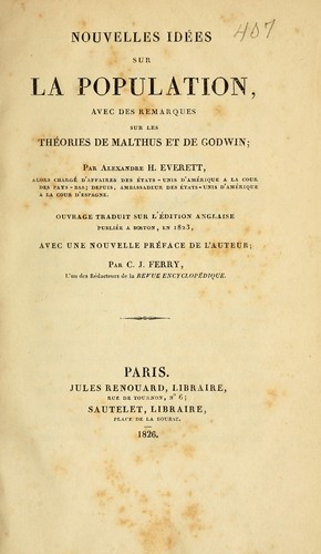 Cover for Nouvelles idées sur la population
