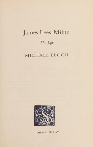 Cover for James Lees-Milne