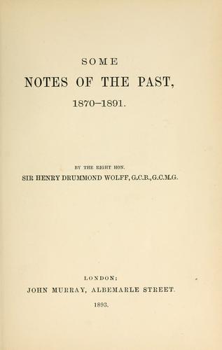 Cover for Some notes of the past, 1870-1891.