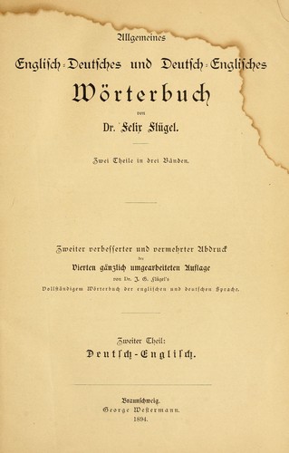 Cover for A universal English-German and German-English dictionary