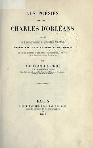Cover for poésies ; du Duc Charles d'Orléans ...