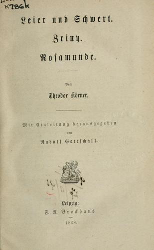 Cover for Leier und Schwert, Zriny, Rosamunde