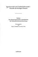 Cover for Sprachwandel und Gesellschaftswandel