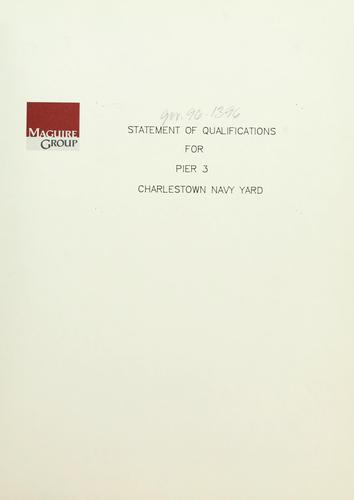 Cover for Statement of qualifications for pier 3, Charlestown navy yard.