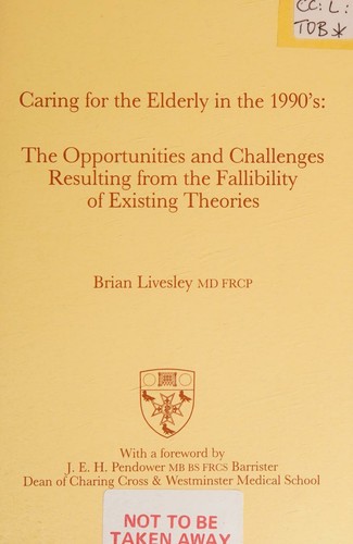 Cover for Caring for the elderly in the 1990's.