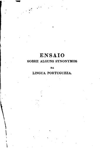 Cover for Ensaio sobre alguns synonymos da lingua portugueza: por d. fr. F. de S. Luiz