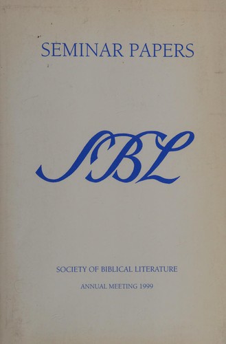 Cover for 1999 SBL Seminar Papers