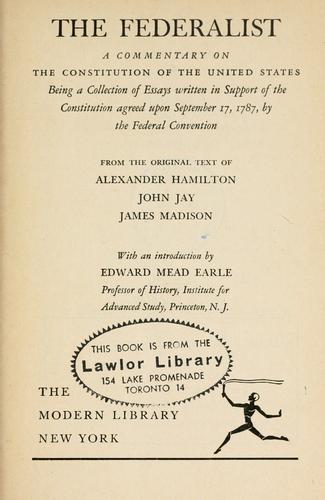 Cover for The Federalist