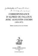 Cover for Correspondance d'Alfred de Falloux avec Augustin Cochin, (1854-1872)